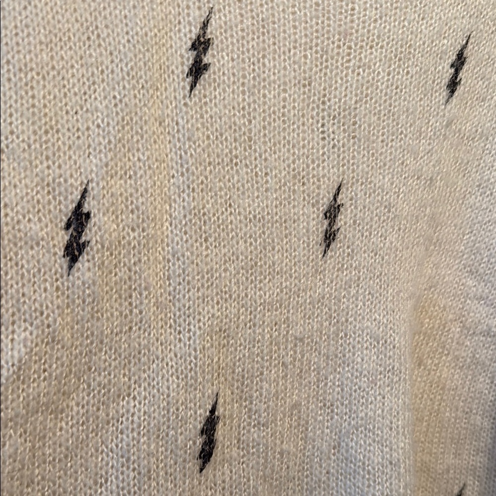 Wooden Ships Light Cream Lightning Bolt Knit Sweater - Picture 3 of 3